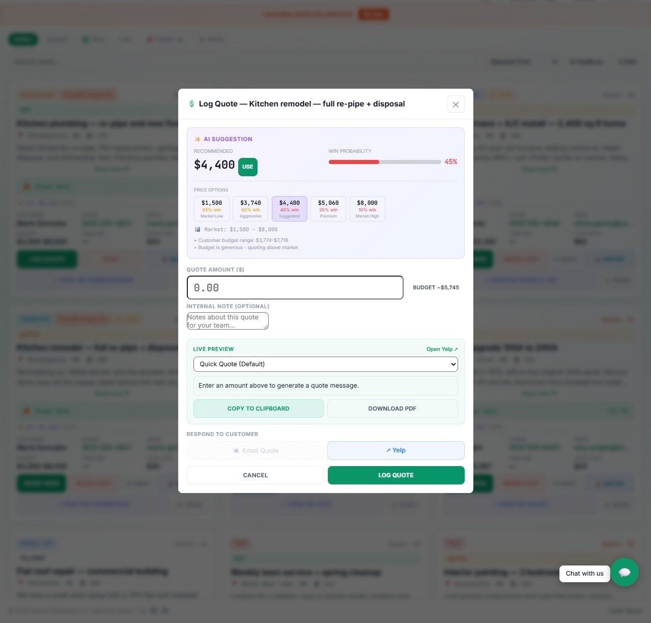 Take the Leads — AI Smart Quoting